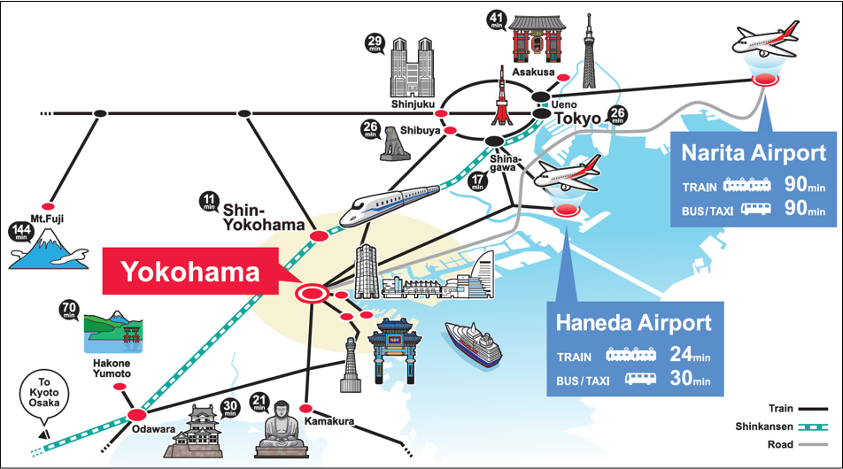 Yokohama access map